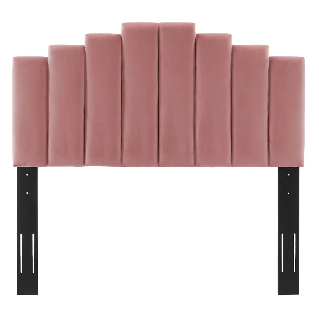 Elise Performance Velvet Platform Bed With Gold Metal Legs