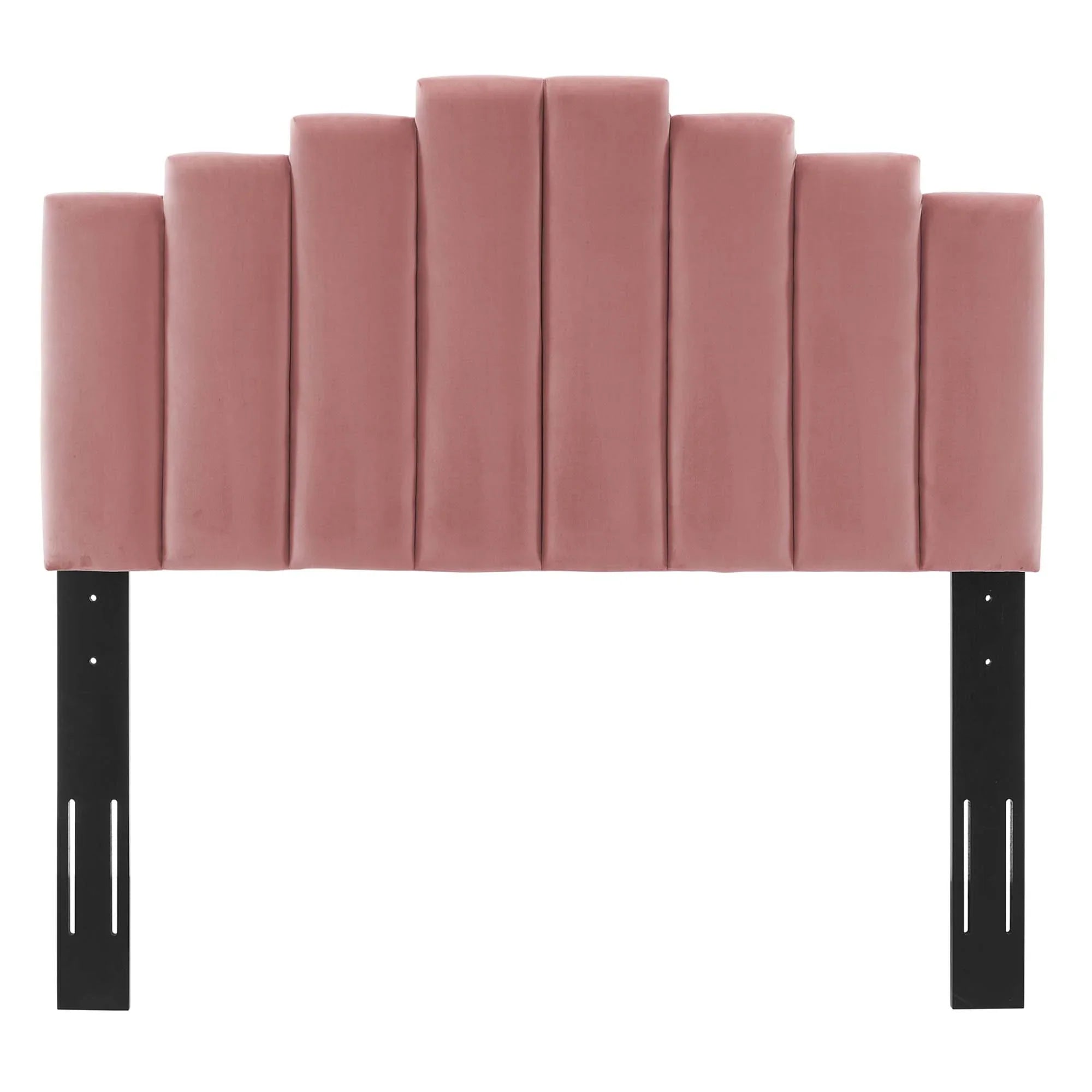 Elise Performance Velvet Platform Bed With Gold Metal Legs