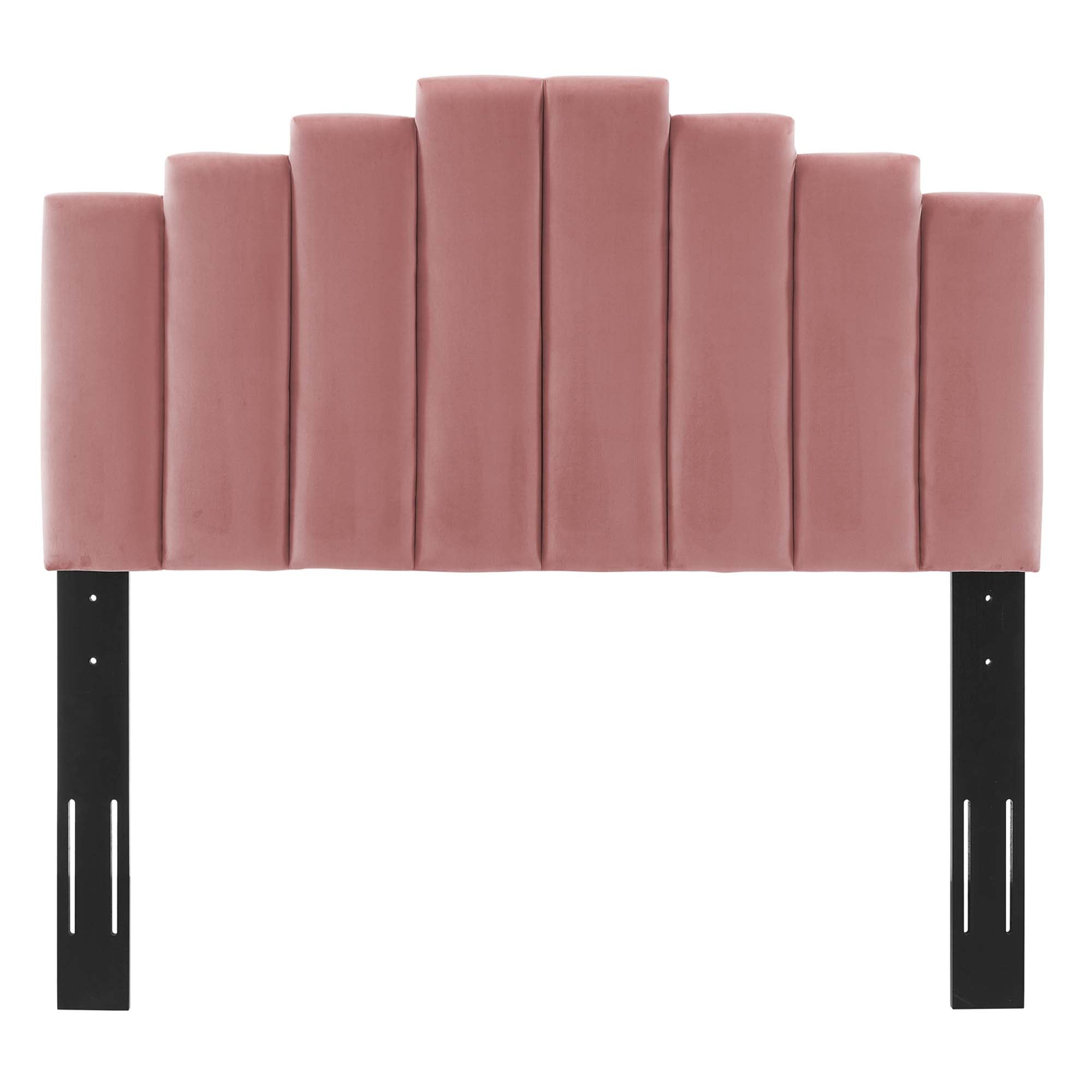 Elise Performance Velvet Platform Bed With Gold Metal Legs