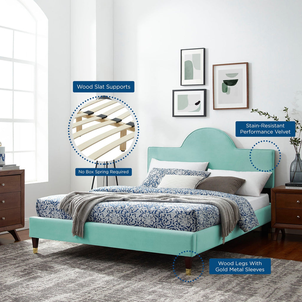 Aurora Performance Velvet Bed