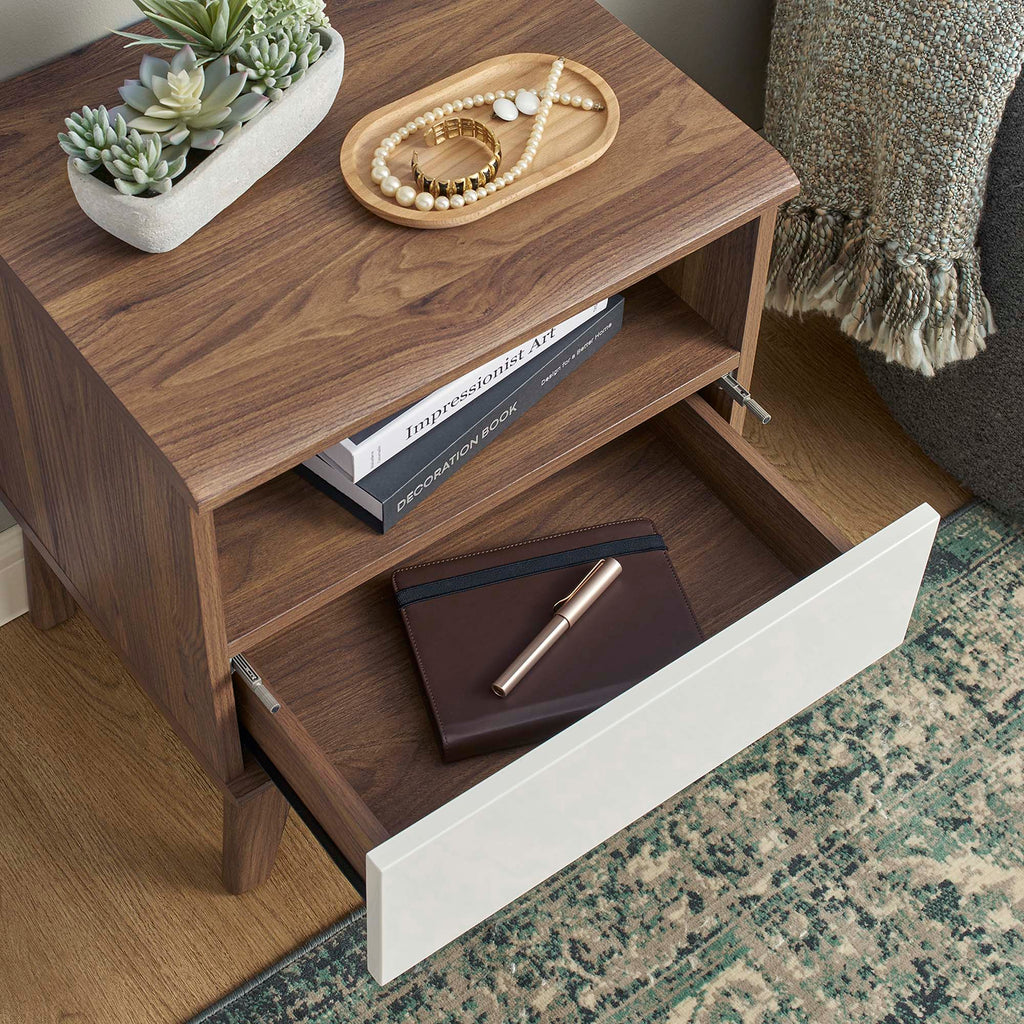 Envision Nightstand in Walnut White