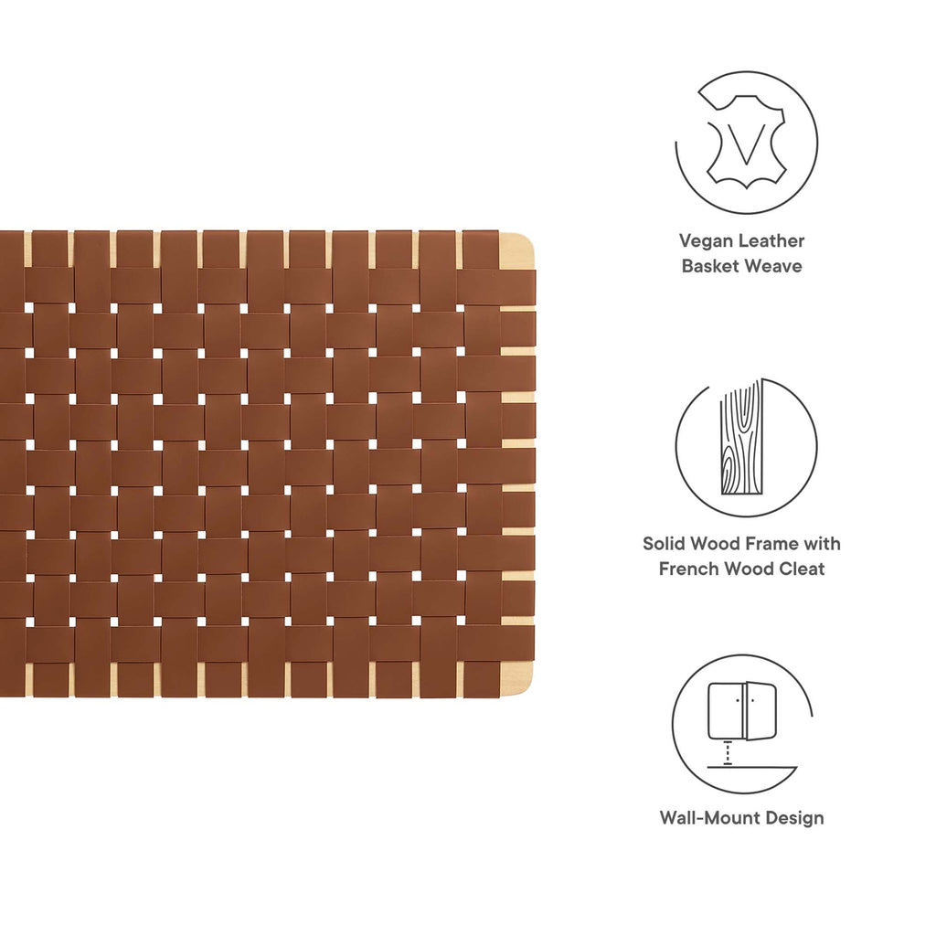 Sparta Weave Wall-Mount Vegan Leather Headboard