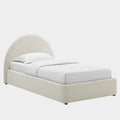 Resort Upholstered Fabric Arched Round Platform Bed