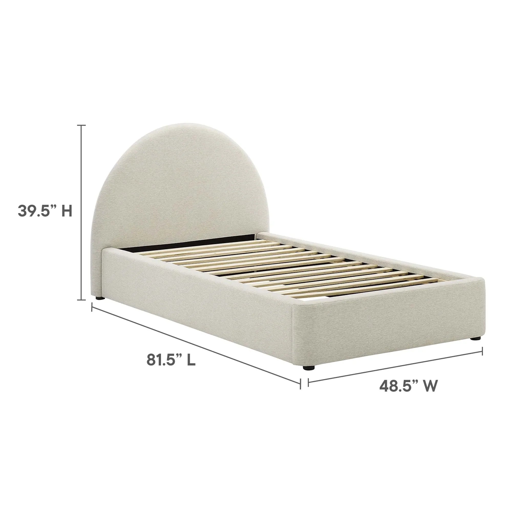 Resort Upholstered Fabric Arched Round Platform Bed