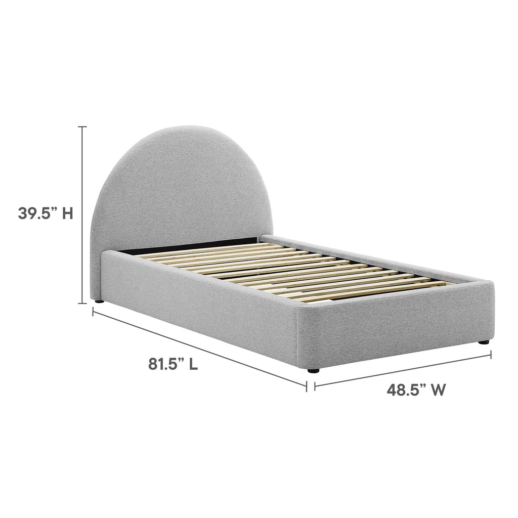 Resort Upholstered Fabric Arched Round Platform Bed