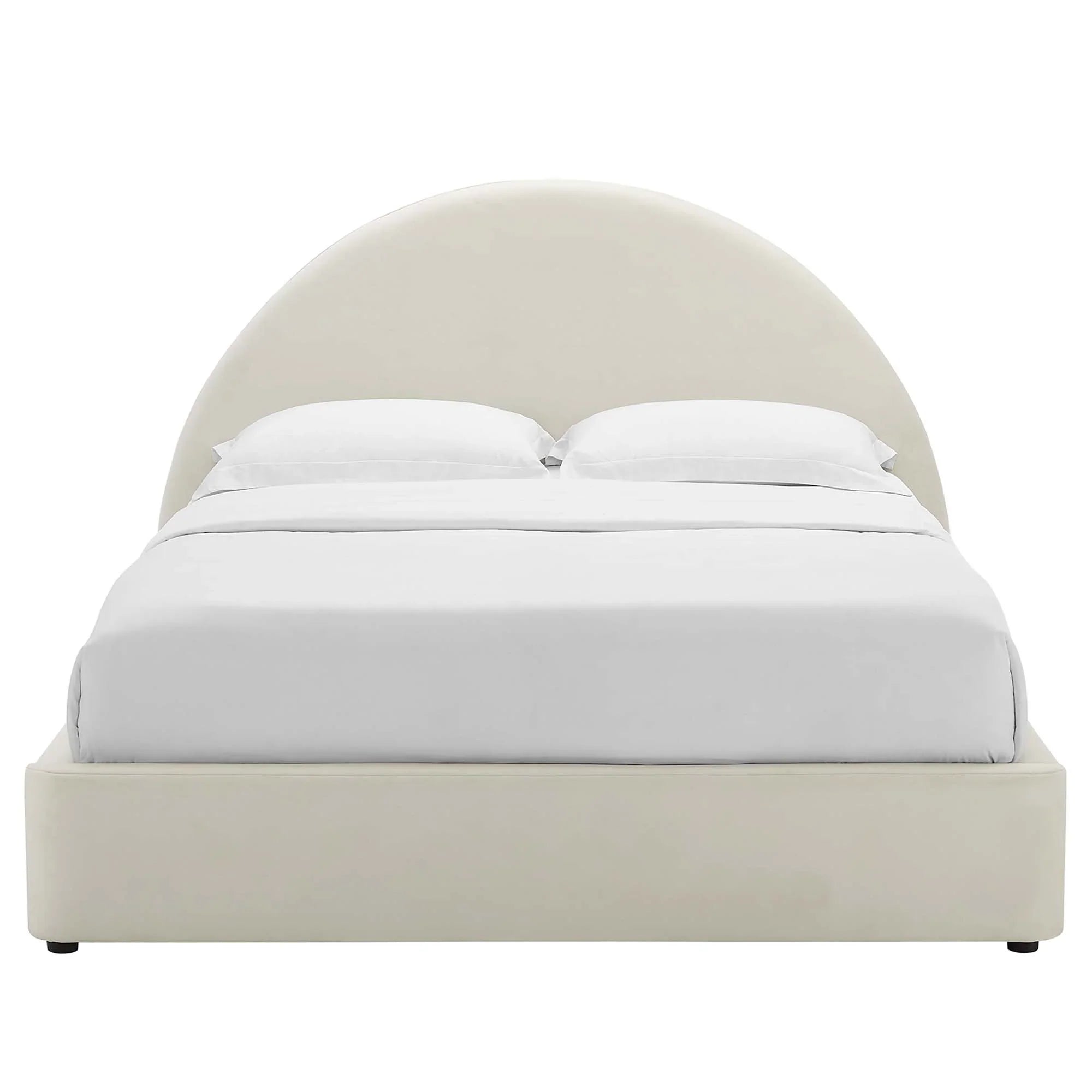 Resort Performance Velvet Arched Round Platform Bed
