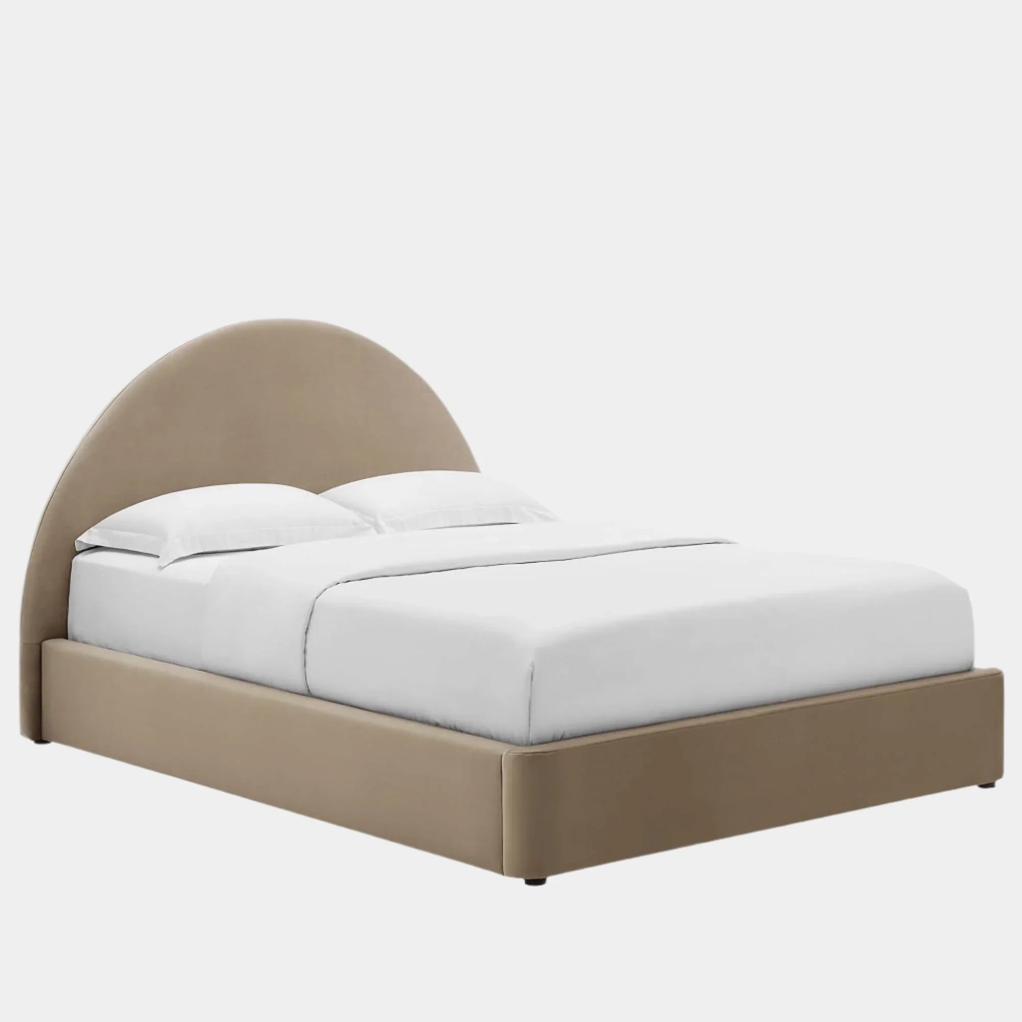 Resort Performance Velvet Arched Round Platform Bed