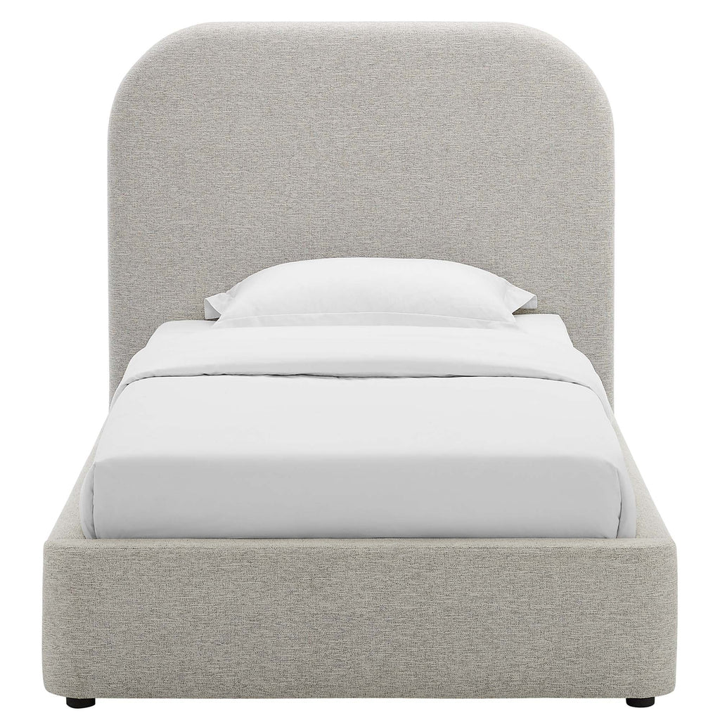 Keynote Upholstered Fabric Curved Platform Bed
