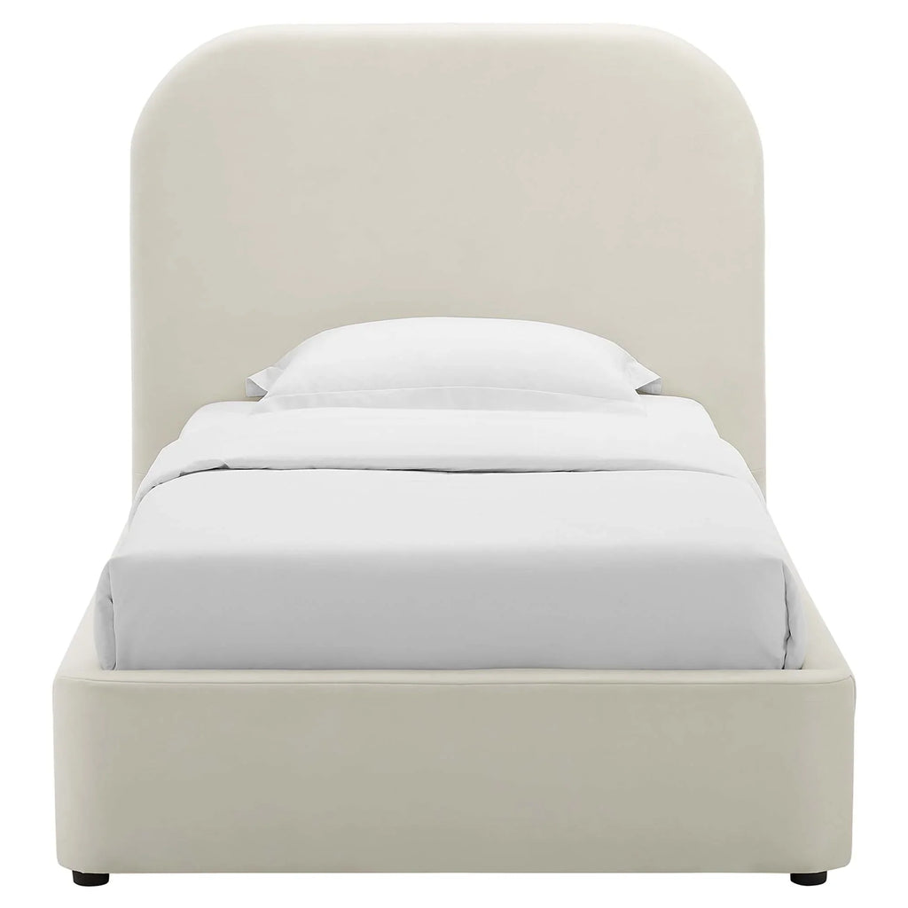Keynote Performance Velvet Curved Platform Bed