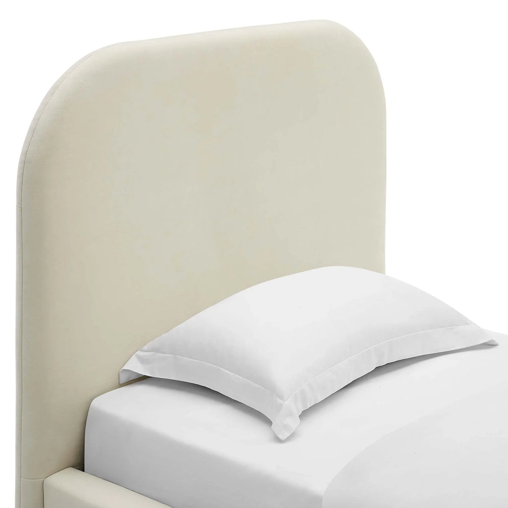 Keynote Performance Velvet Curved Platform Bed