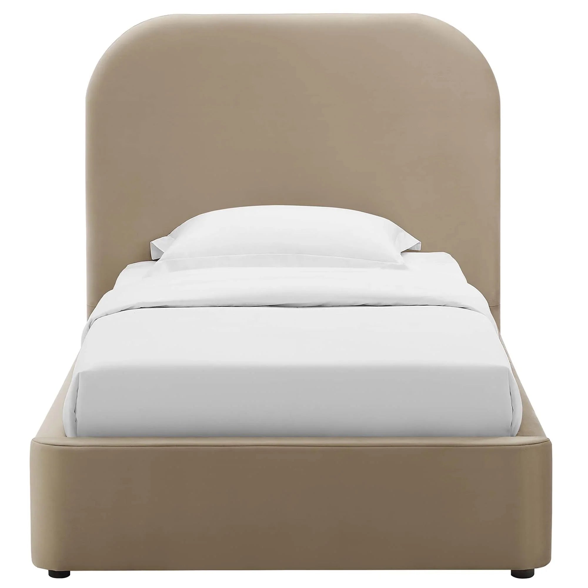 Keynote Performance Velvet Curved Platform Bed
