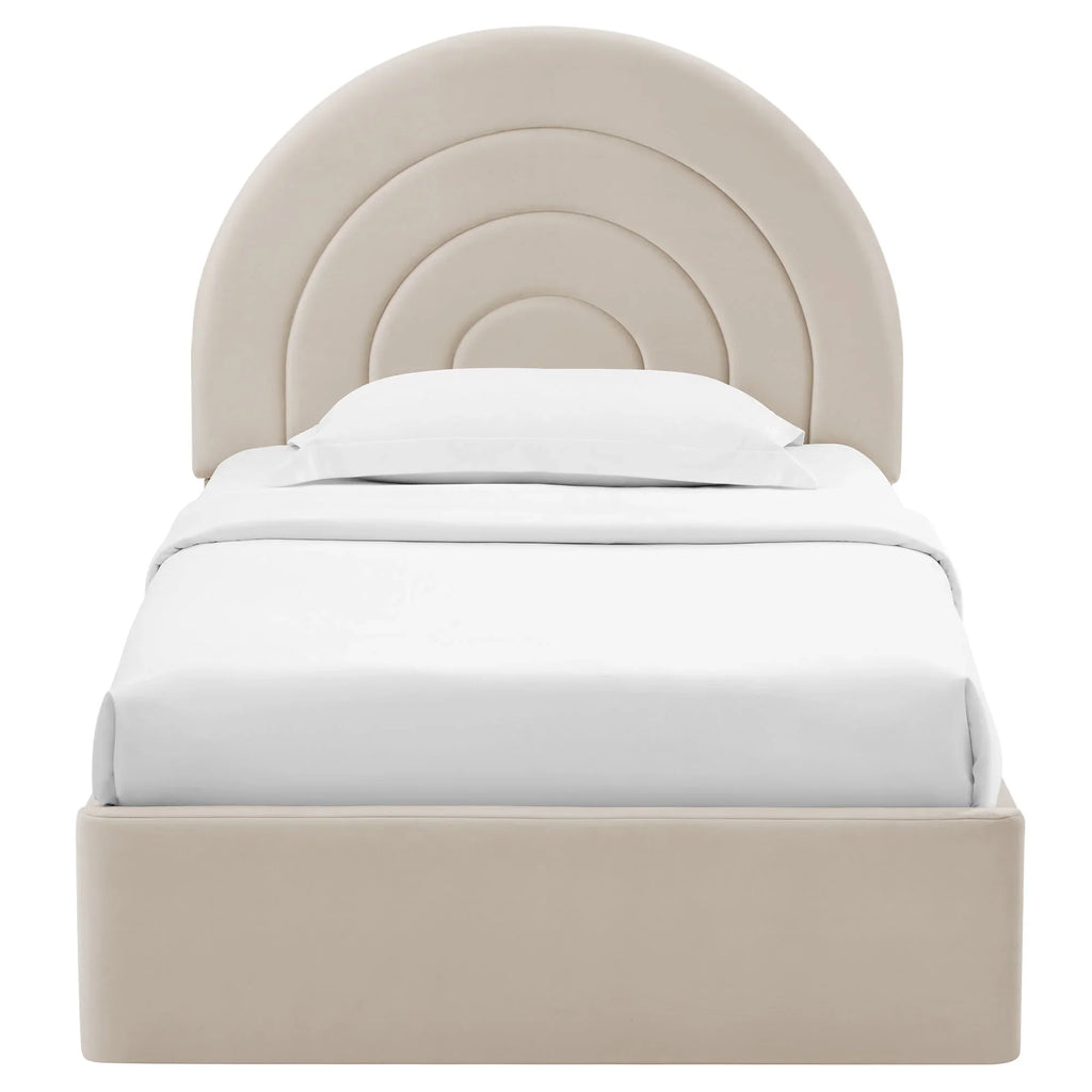 Solana Arched Performance Velvet Platform Bed