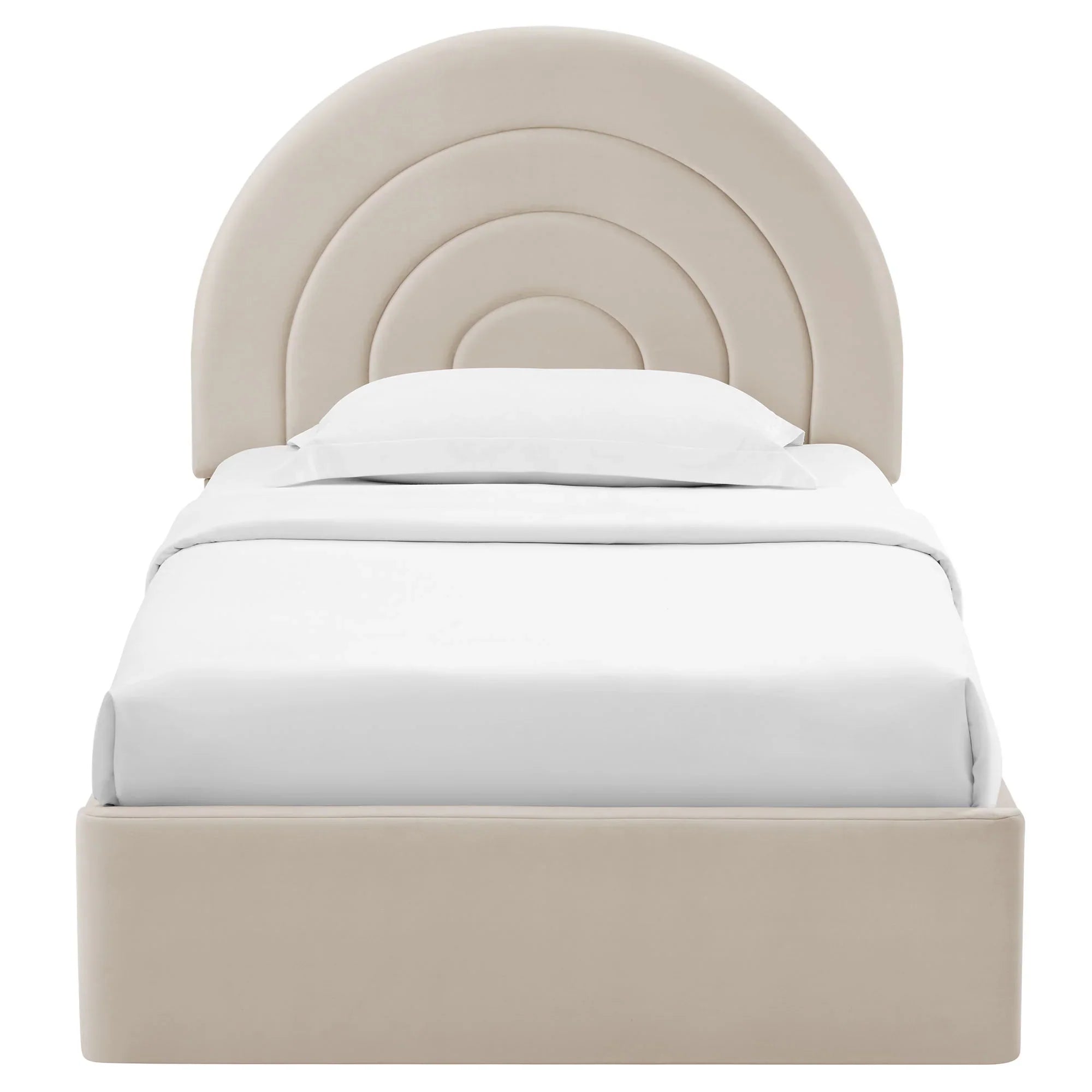 Solana Arched Performance Velvet Platform Bed