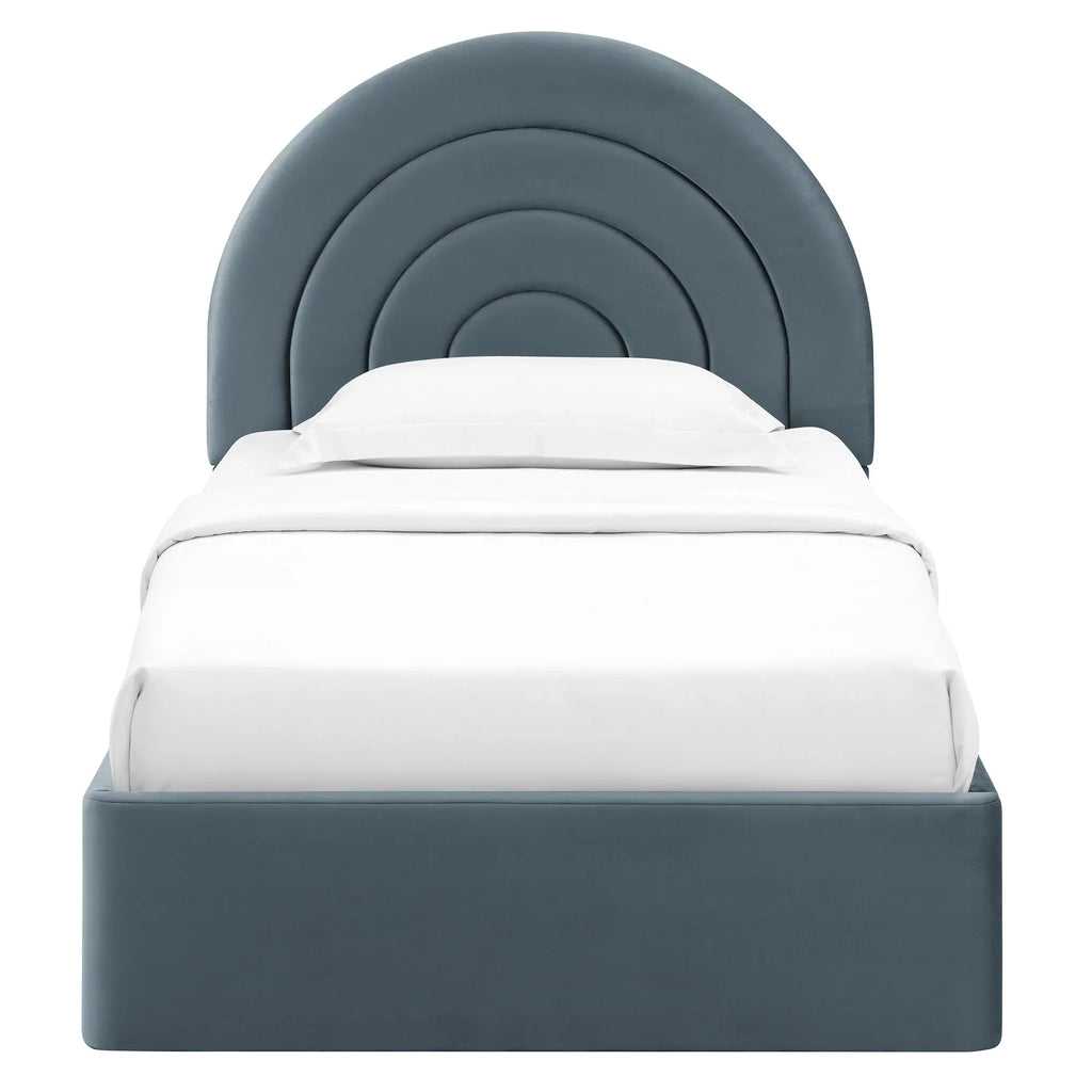 Solana Arched Performance Velvet Platform Bed