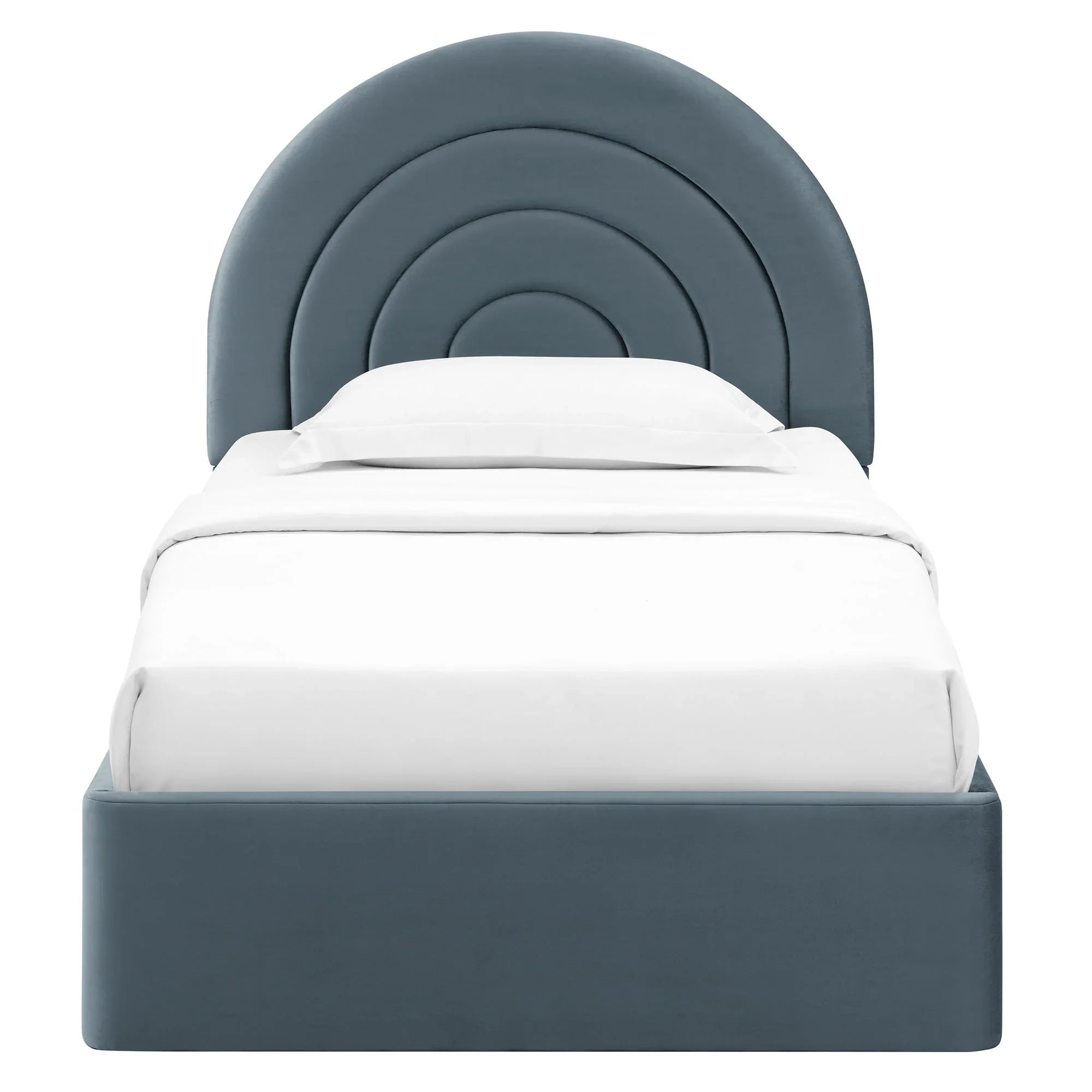Solana Arched Performance Velvet Platform Bed