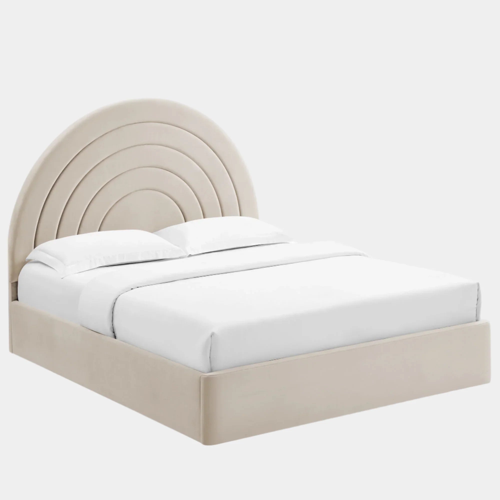 Solana Arched Performance Velvet Platform Bed