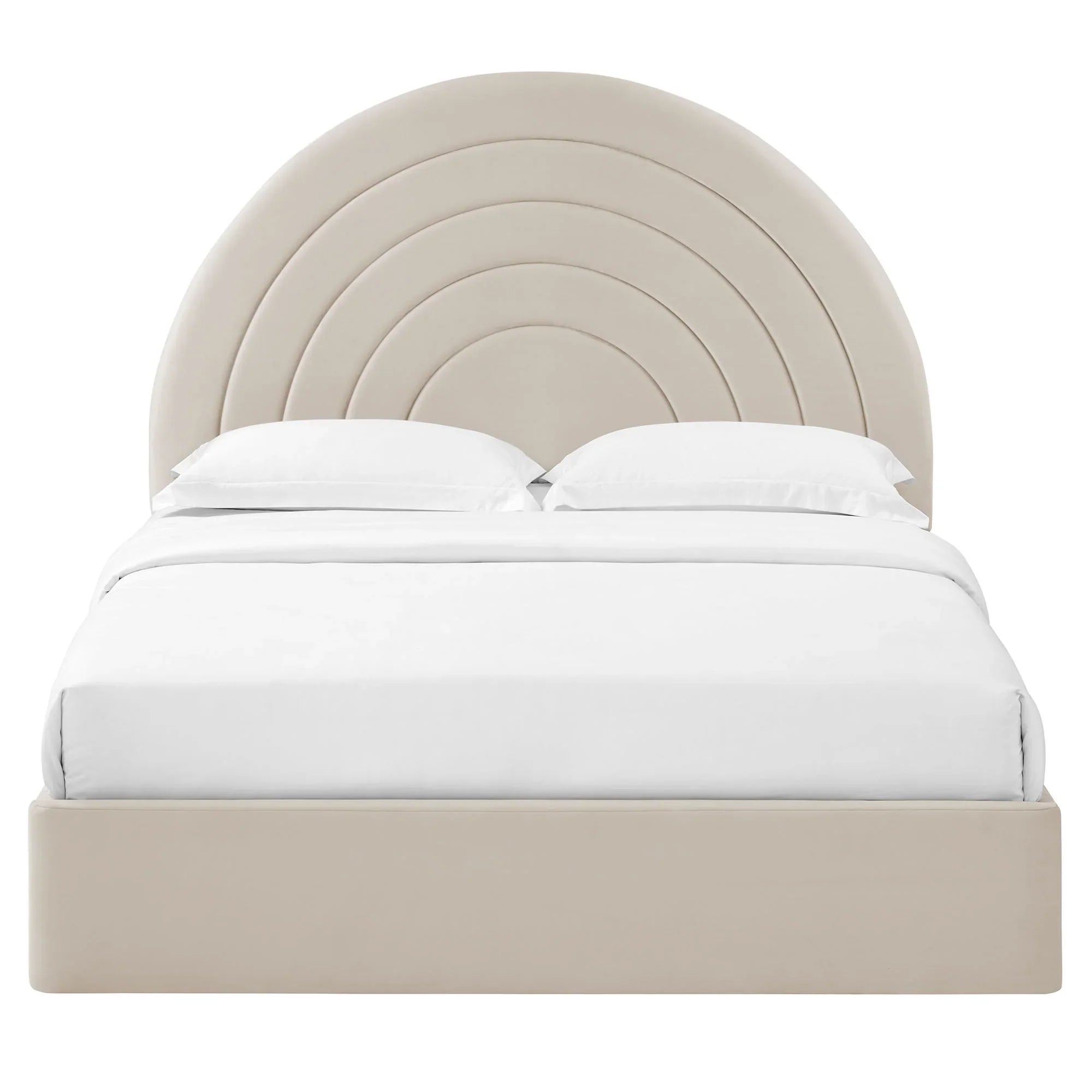 Solana Arched Performance Velvet Platform Bed