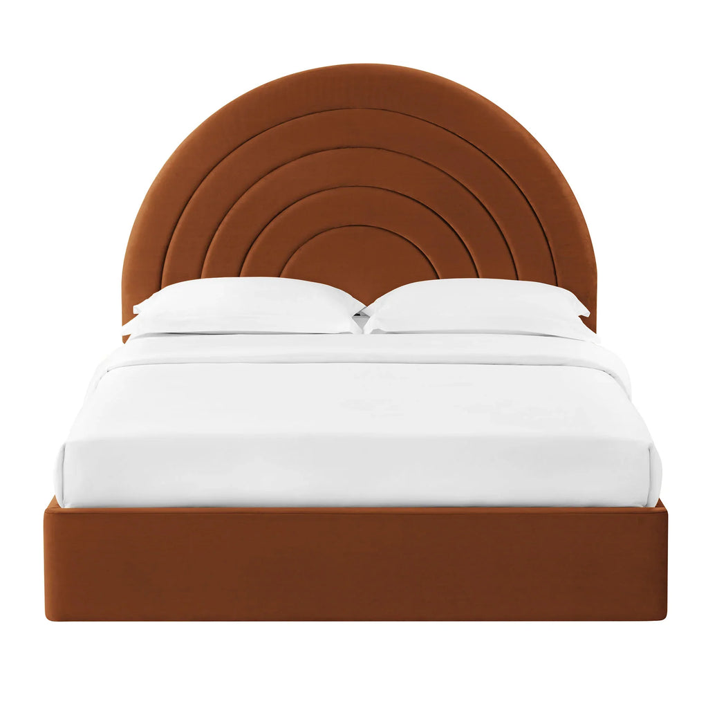 Solana Arched Performance Velvet Platform Bed