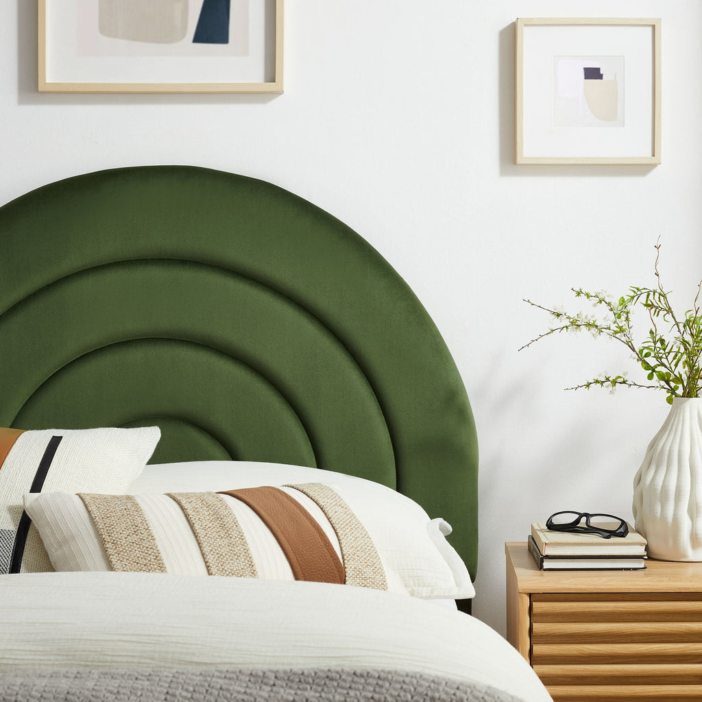 Solana Arched Performance Velvet Headboard