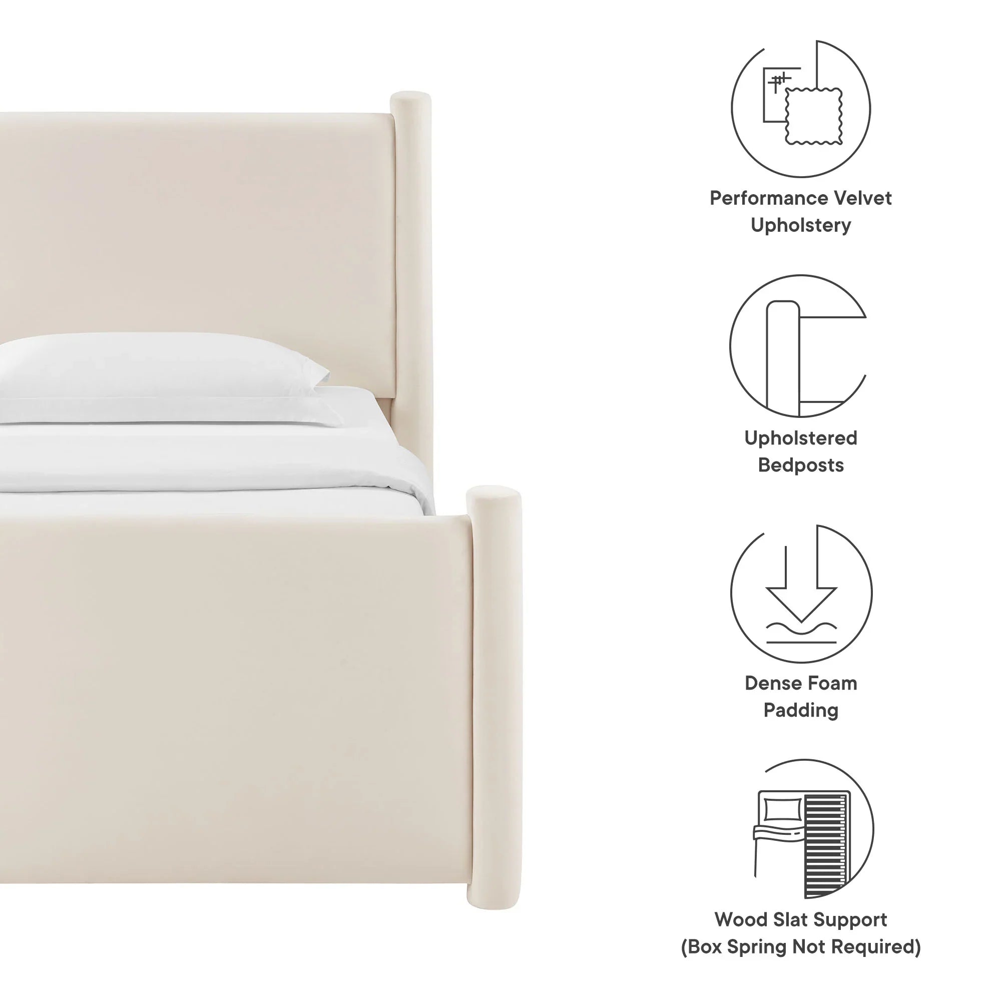 Rael Performance Velvet Platform Bed