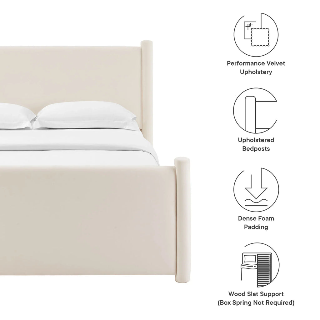 Rael Performance Velvet Platform Bed