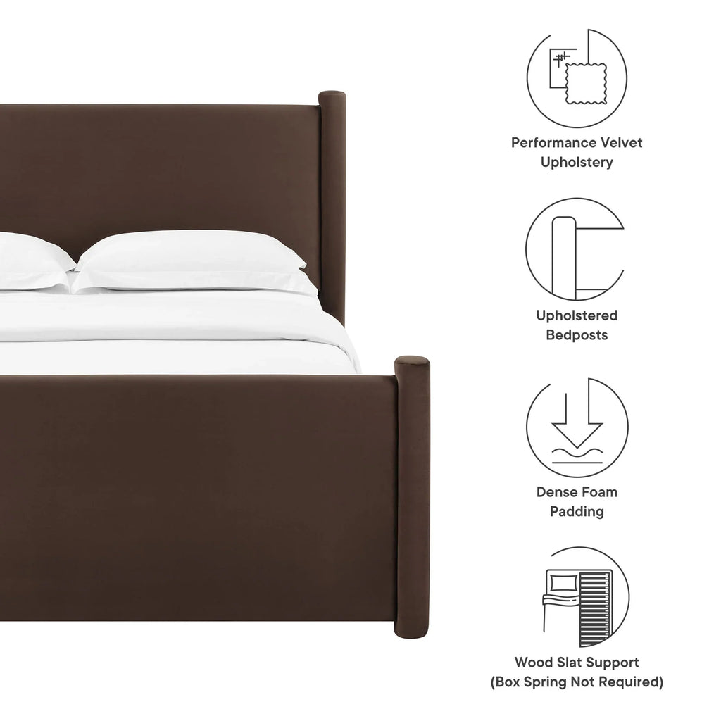 Rael Performance Velvet Platform Bed