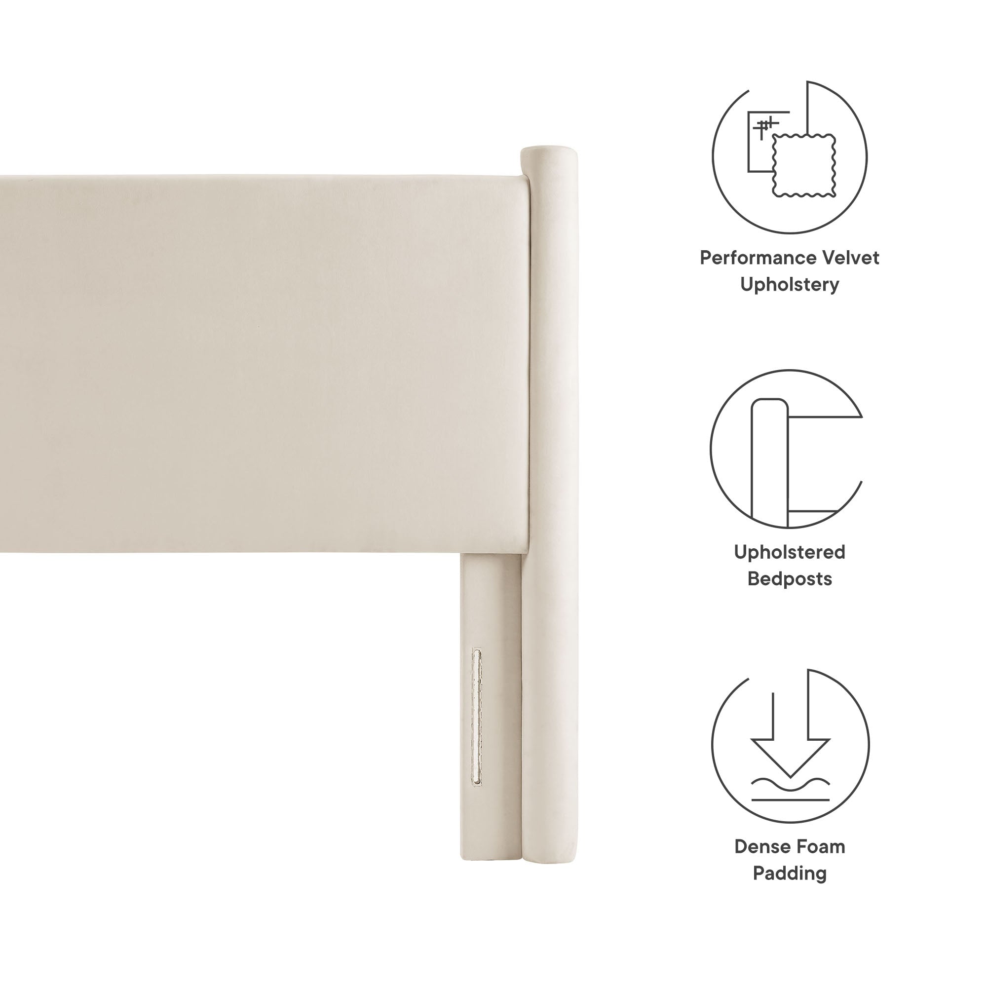 Rael Performance Velvet  Headboard