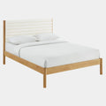 Olea Channel Tufted Boucle Solid Wood Platform Bed