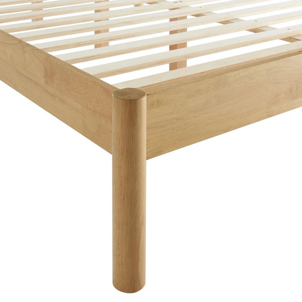 Olea Channel Tufted Boucle Solid Wood Platform Bed