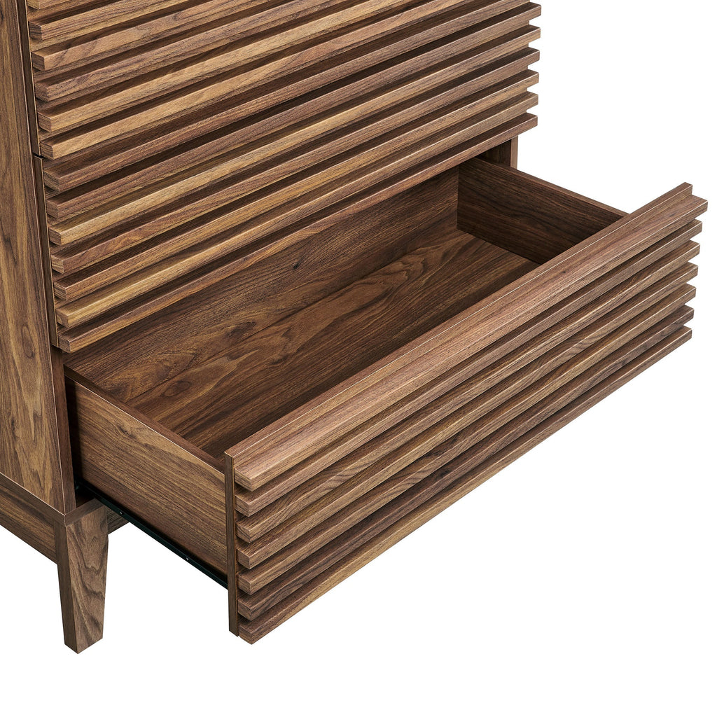 Render Large 3-Drawer Nightstand in Walnut