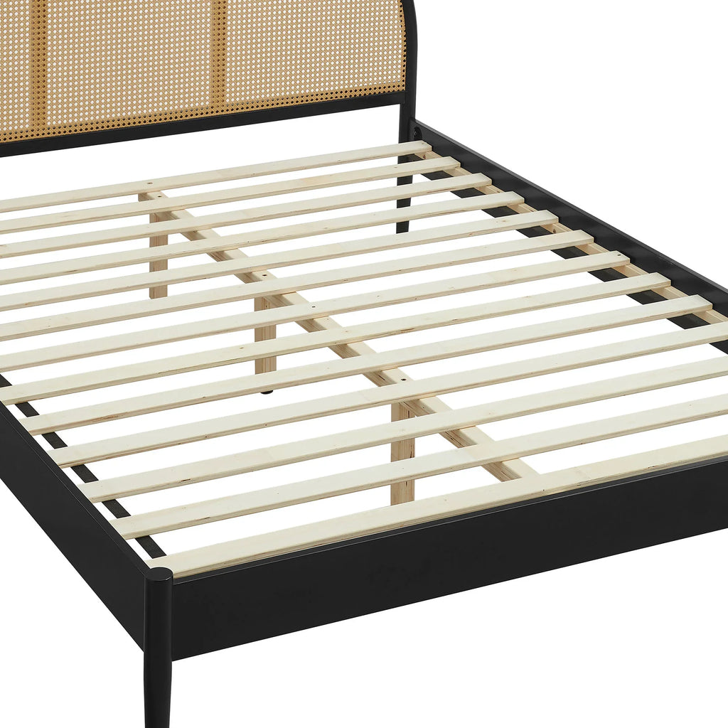 Odette Queen Arched Rattan Cane Platform Bed