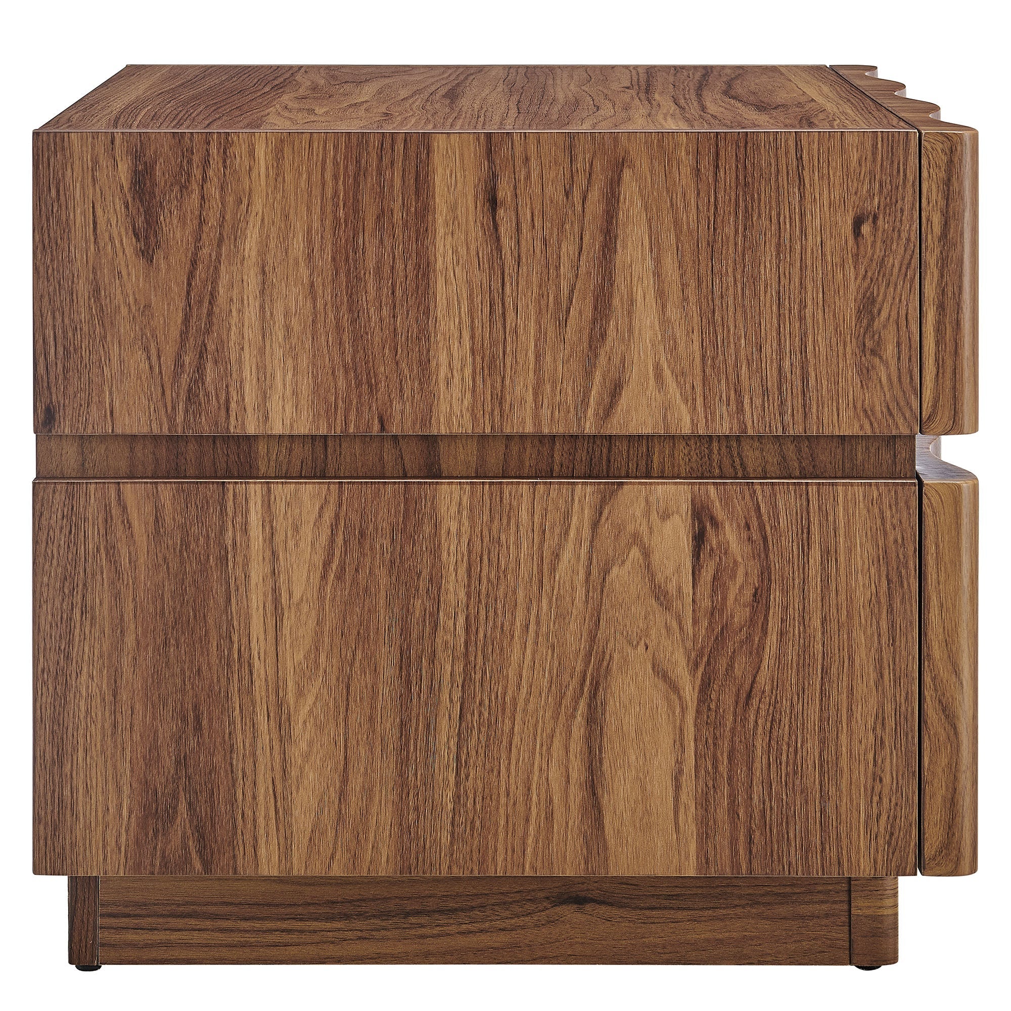 Isola 2 Drawer Nightstand in Light Oak Walnut