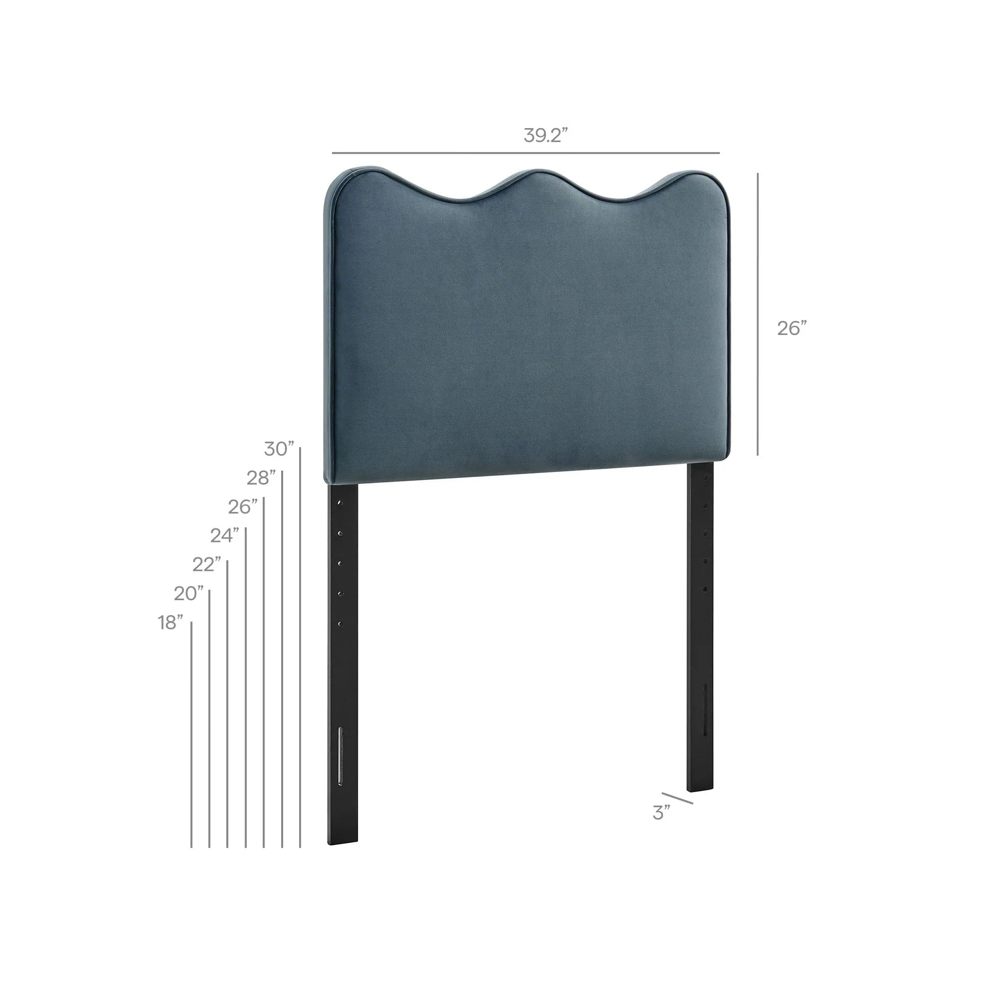 Athena Stain-Resistant Performance Velvet Twin Size Headboard