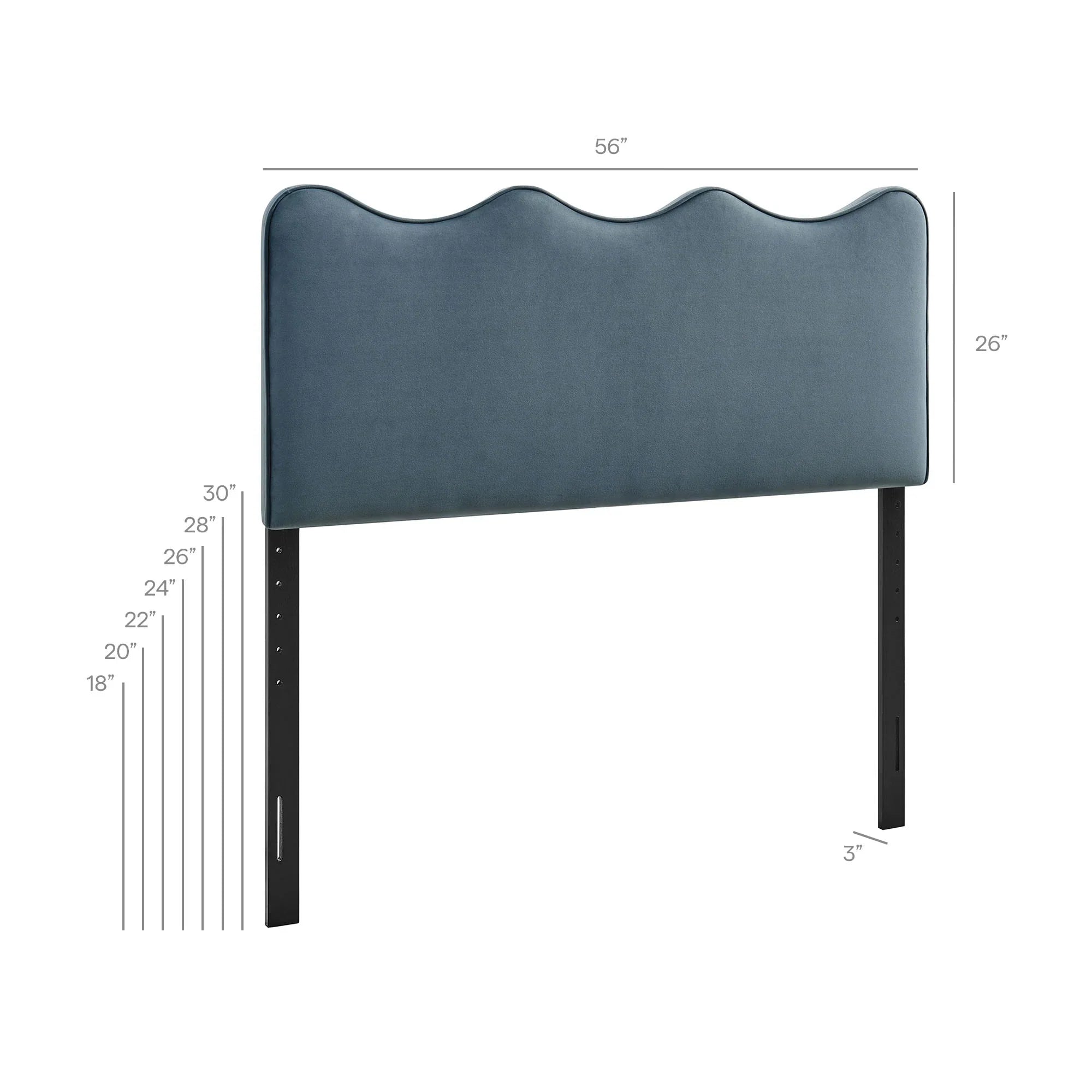 Athena Stain-Resistant Performance Velvet Twin Size Headboard
