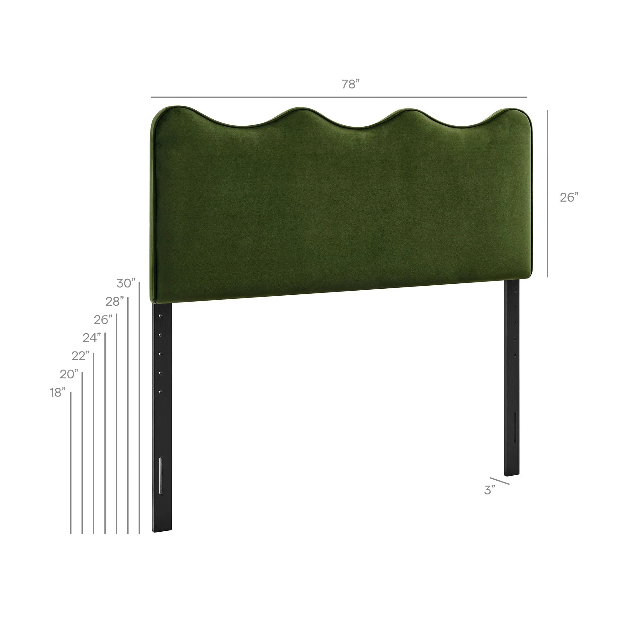 Athena Stain-Resistant Performance Velvet Twin Size Headboard