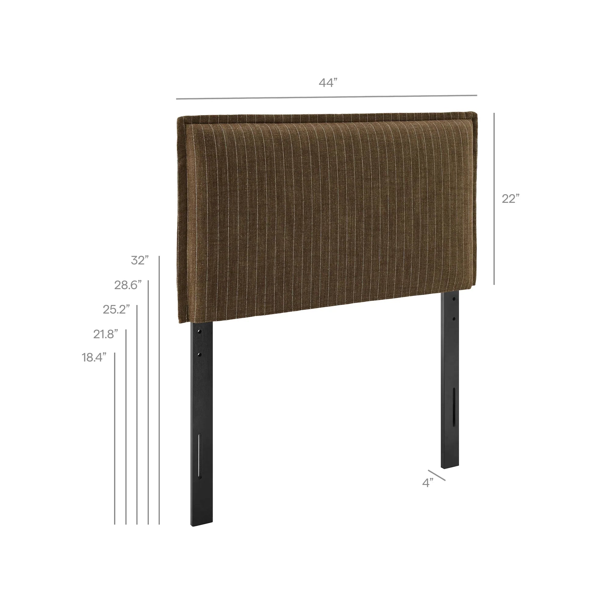 Camille Striped Linen Blend Queen Size Headboard