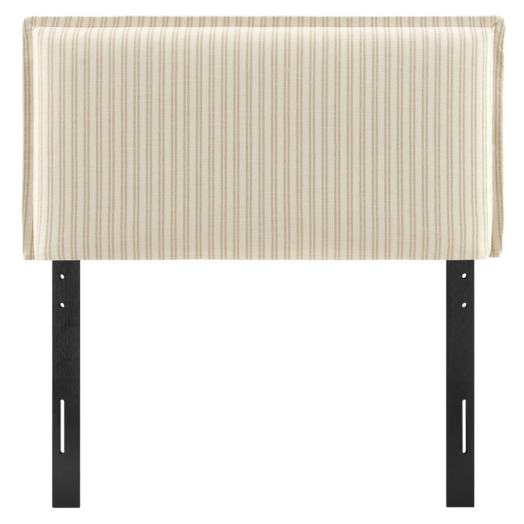 Camille Striped Linen Blend Queen Size Headboard