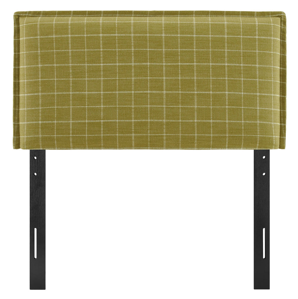 Camille Checkered Linen Blend Queen Size Headboard
