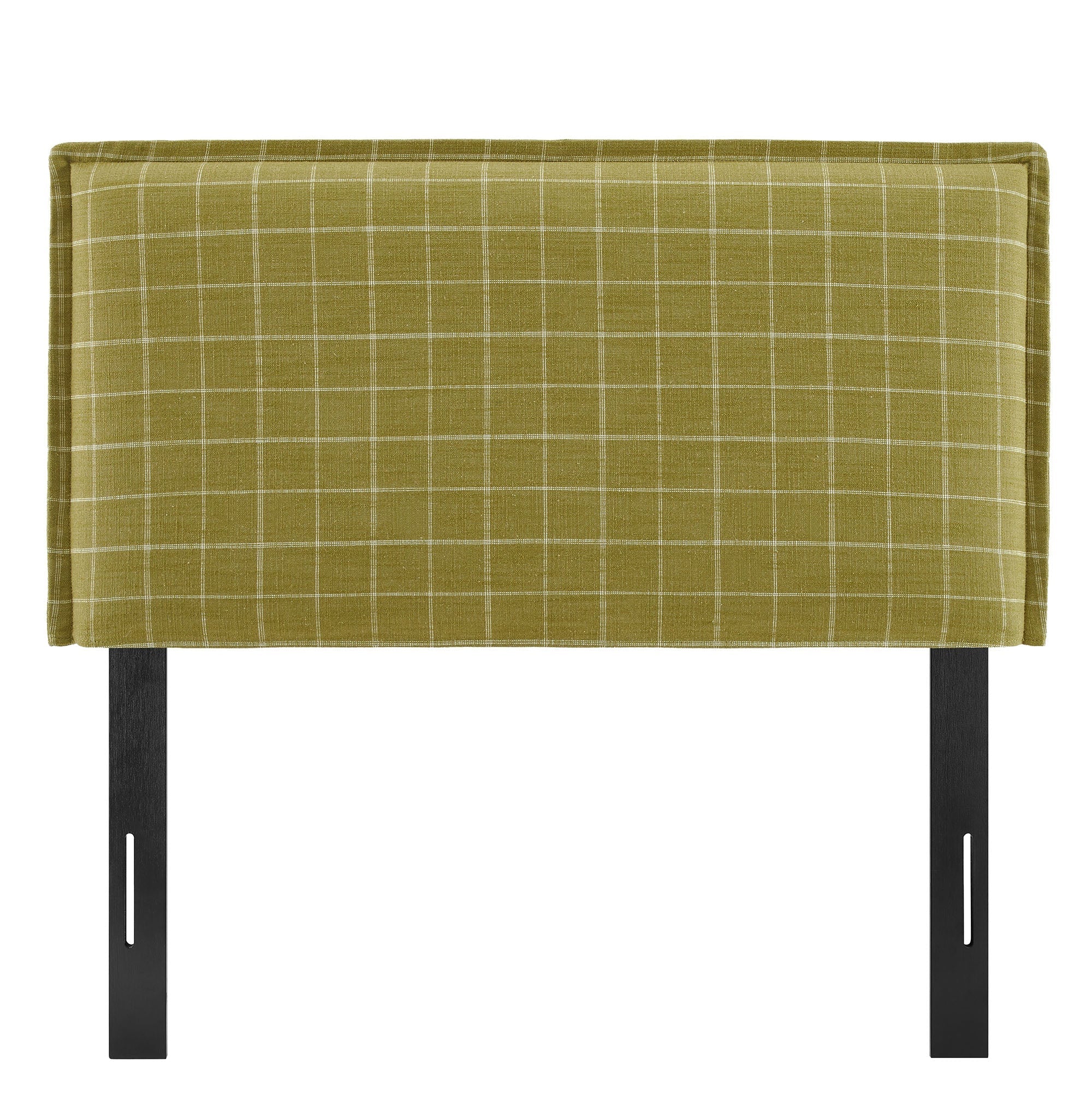 Camille Checkered Linen Blend Queen Size Headboard