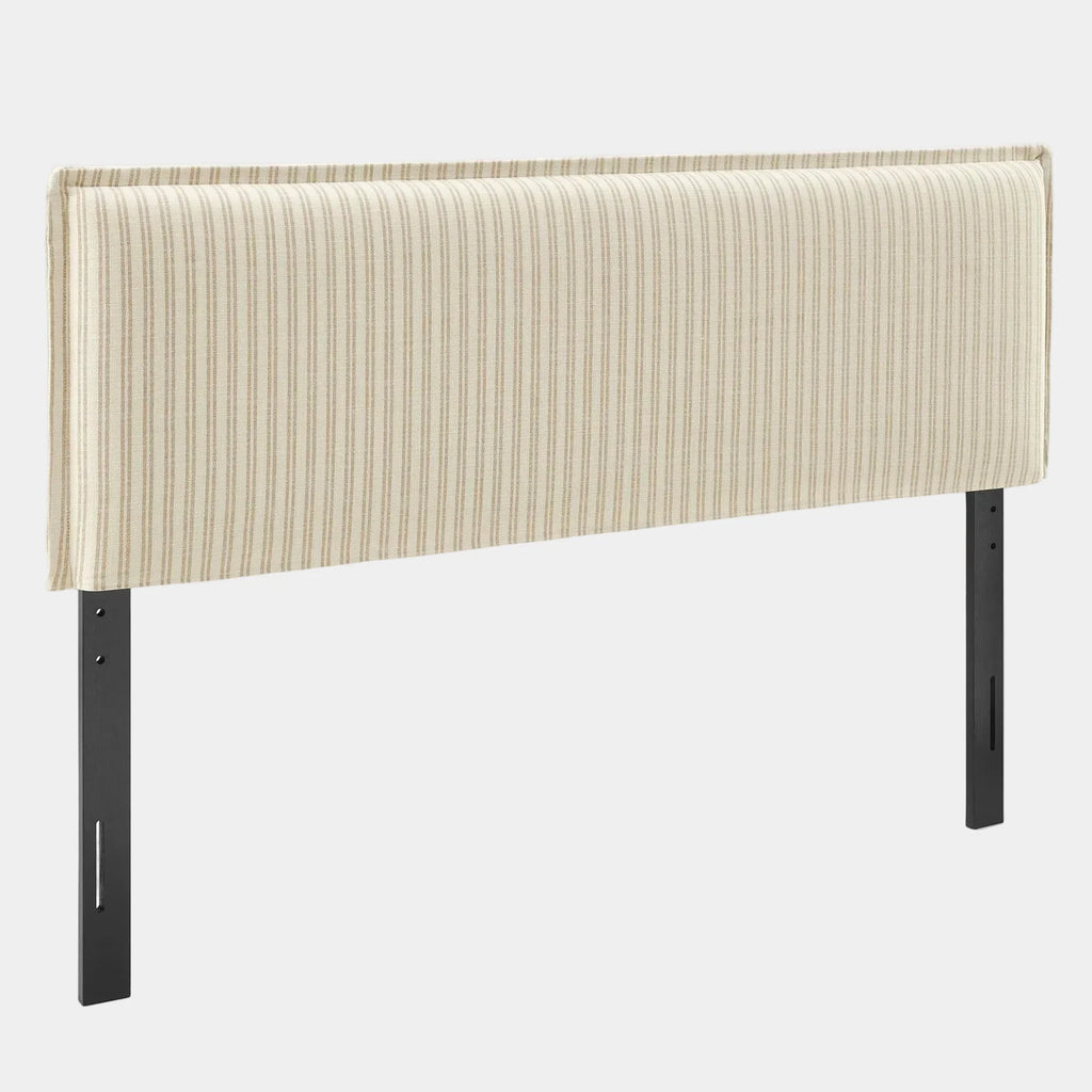 Camille Striped Linen Blend Queen Size Headboard
