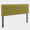 Camille Checkered Linen Blend Queen Size Headboard