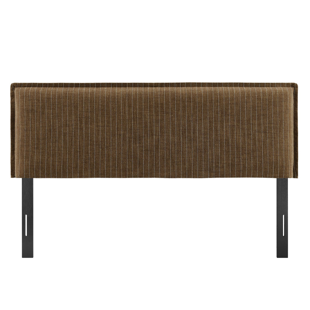 Camille Striped Linen Blend Queen Size Headboard