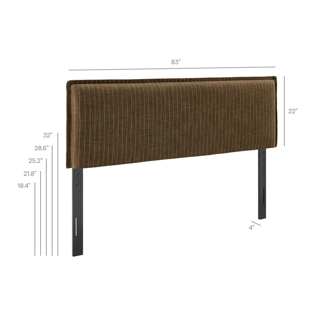 Camille Striped Linen Blend Queen Size Headboard
