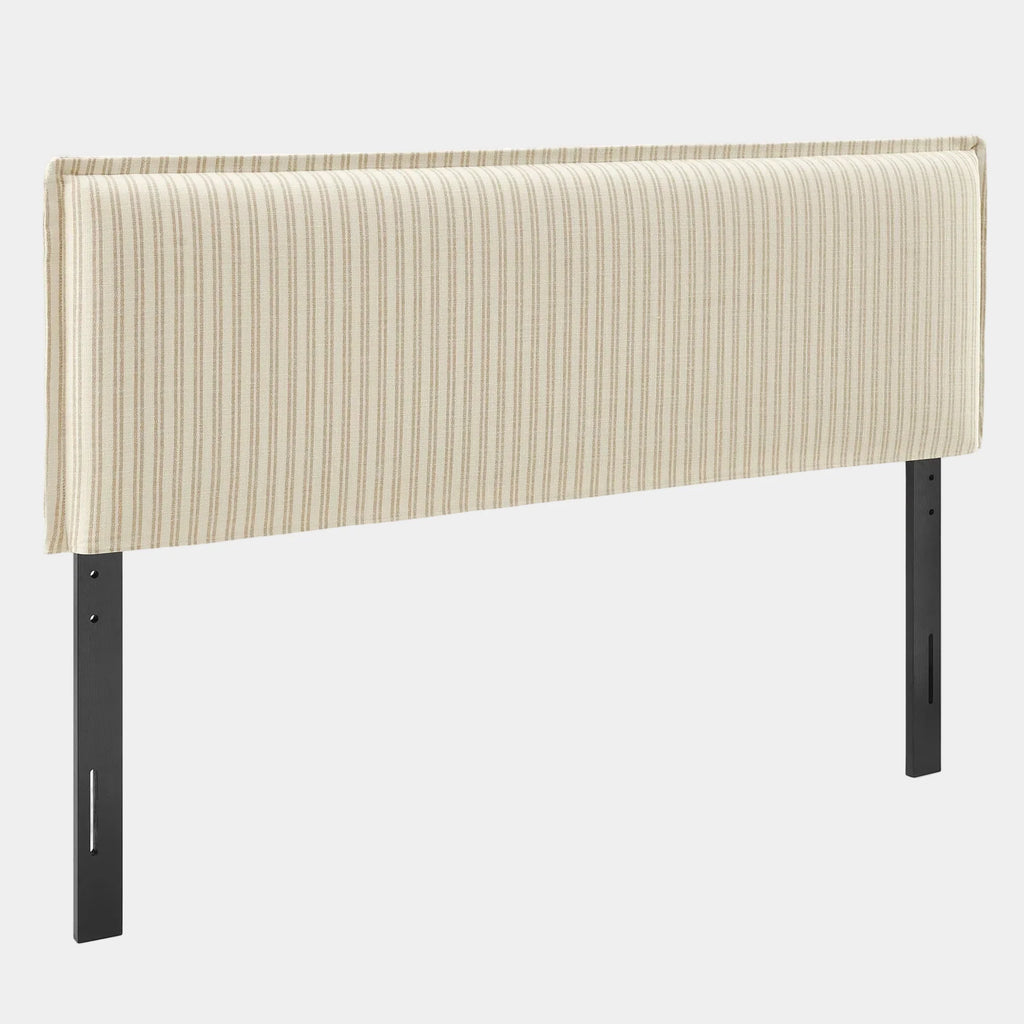 Camille Striped Linen Blend Queen Size Headboard