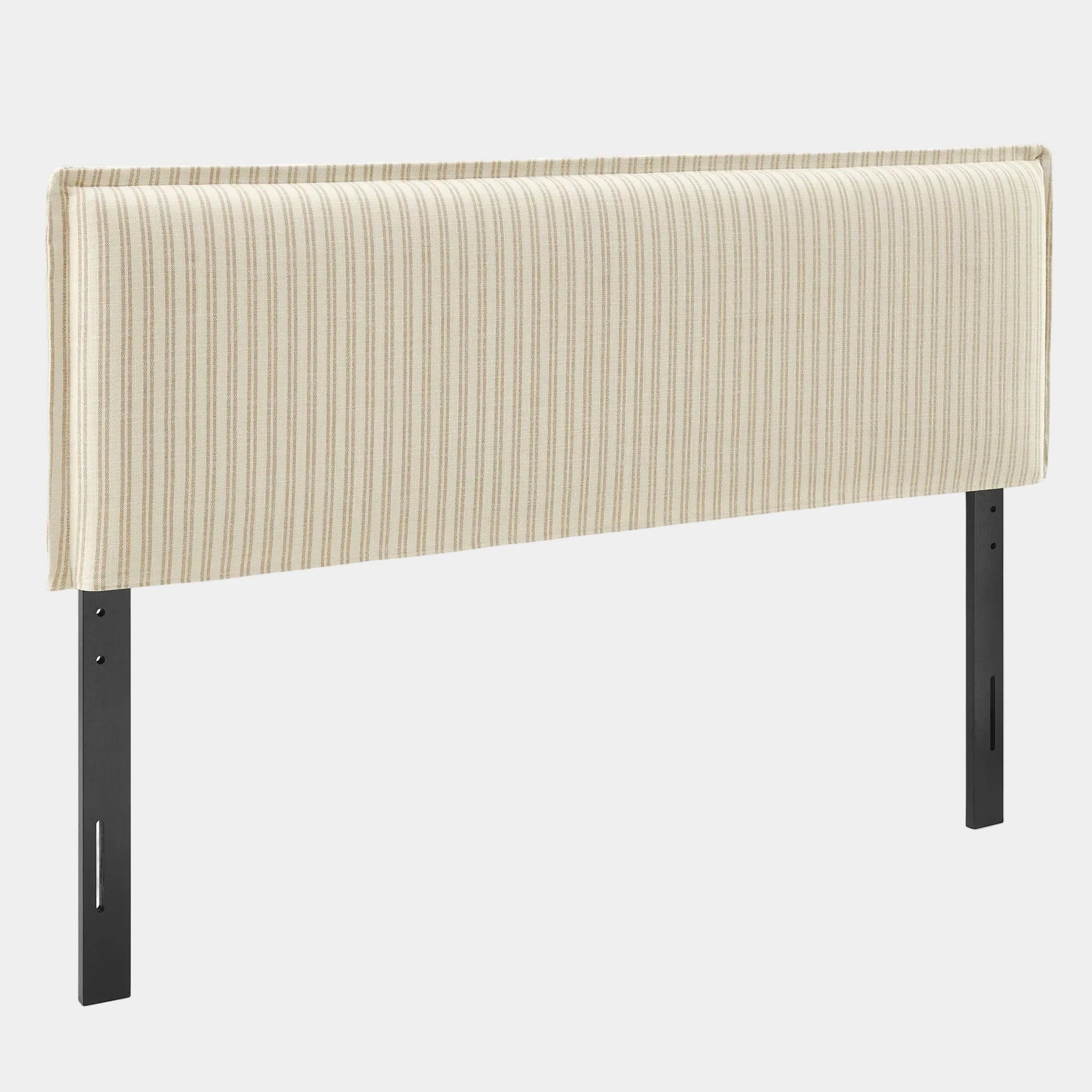 Camille Striped Linen Blend Queen Size Headboard