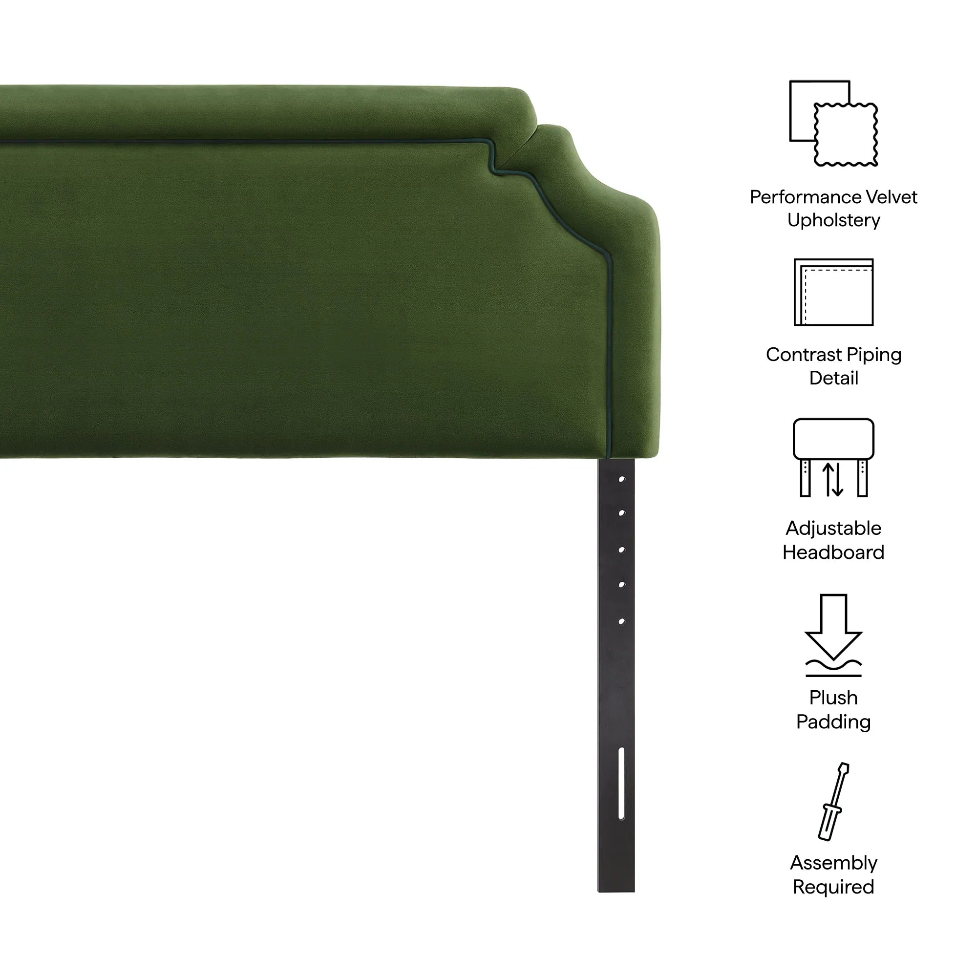Magnolia Stain-Resistant Performance Velvet Queen Size Headboard