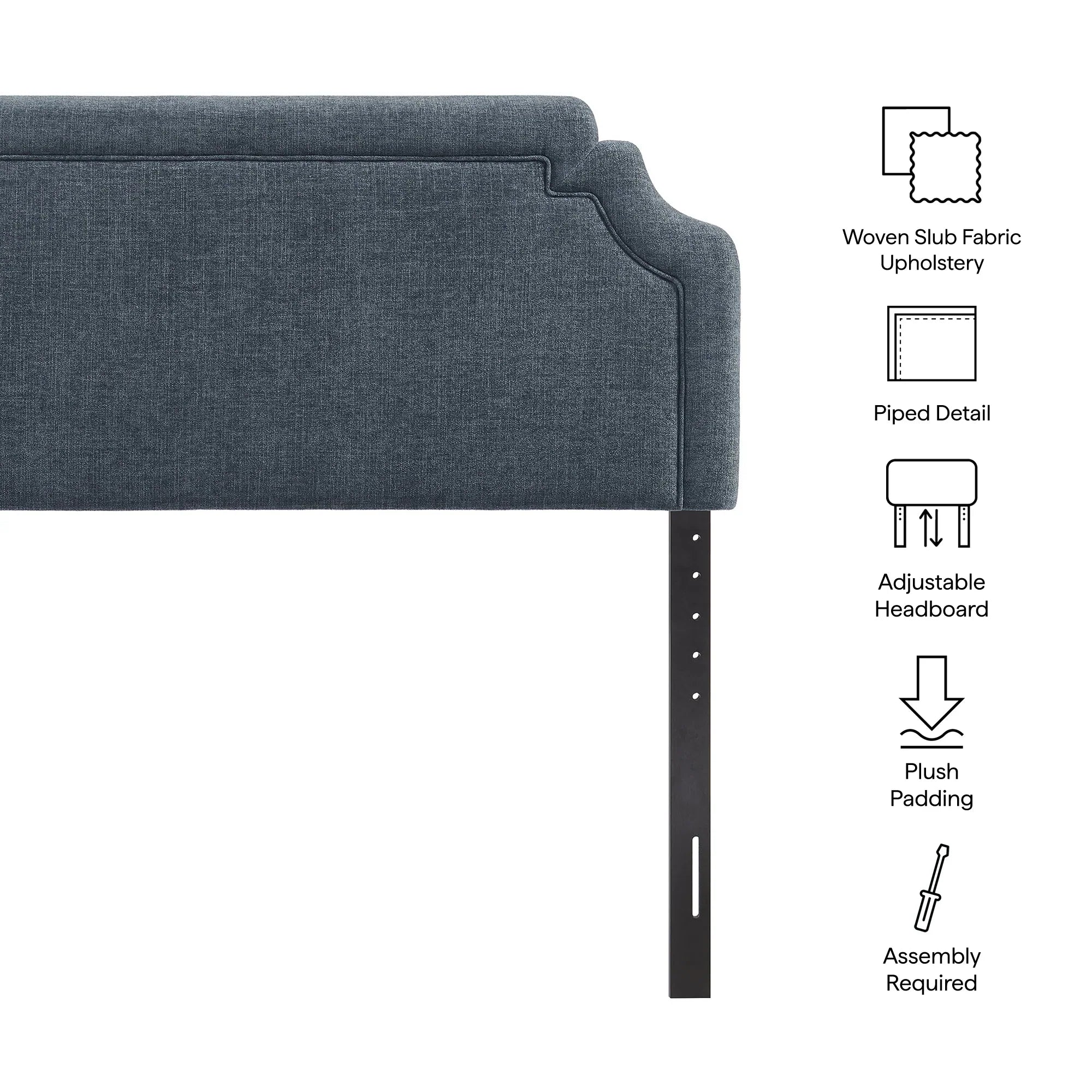 Magnolia Upholstered Fabric Queen Size Headboard