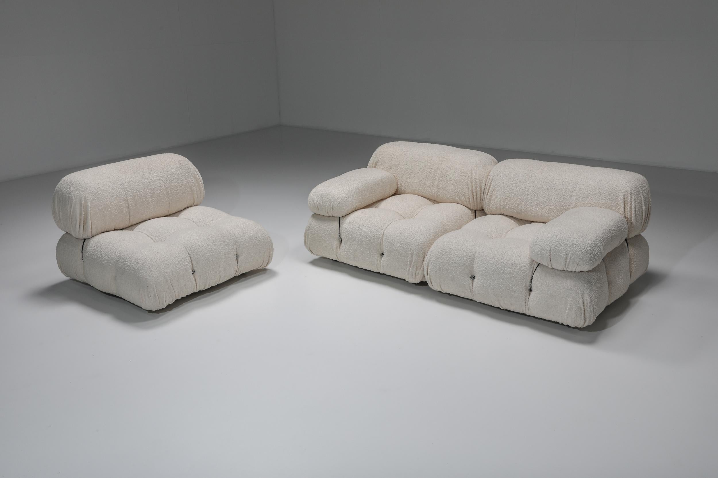 Mario Bellini Three-Seater Boucle Sofa