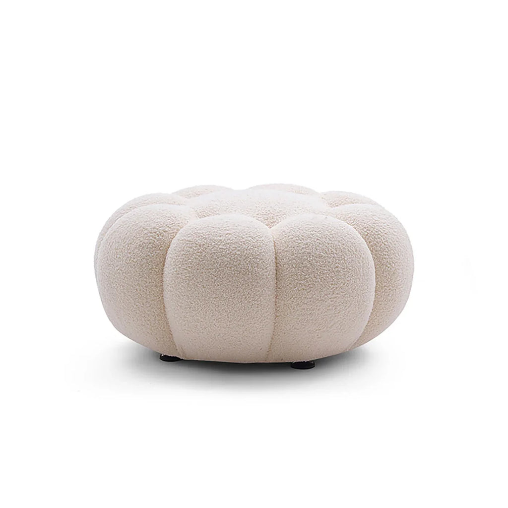 Pumpkin Boucle Ottoman