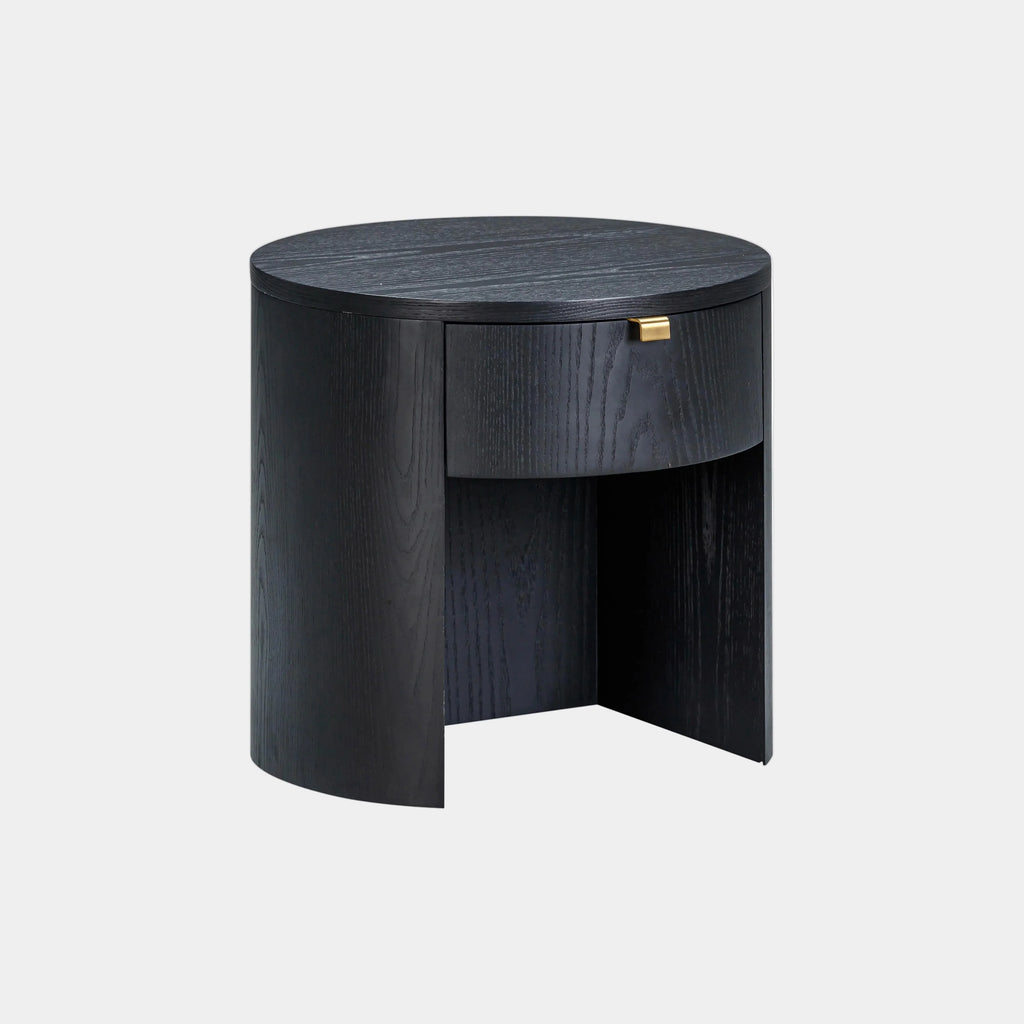 Marlow 19" Wood Round Nightstand With Drawer